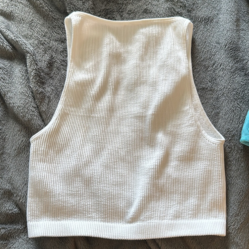 White Ribbed Tank Top - Picture 3 of 3